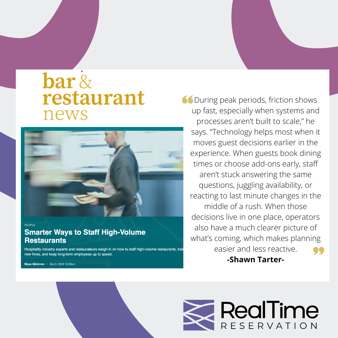 pull quote from shawn tarter of RealTime Reservation